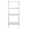 Metal 4 Shelf Bookcase, Multifunctional Ladder-Shaped Plant Flower Stand Rack Bookrack Storage Shelves, Ivory RT - ivory
