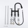 Pull Down Double Handle Kitchen Faucet-dk - Matte Black