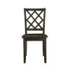 Classic Transitional 5pc Dining Set Dining Table and Four Side Chairs Set Charcoal Finish Lattice-Back Chairs Wooden Dining Furniture Set - as Pic