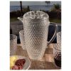 Leading Ware 2.5 Quarts Water Pitcher with Lid, Diamond Cut Unbreakable Plastic Pitcher, Drink Pitcher, Juice Pitcher with Spout BPA Free - as Pic