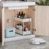 2 Pack Under Sink Organizers and Storage Bathroom Organizer Under Sink, Pull Out Cabinet Organizer for Kitchen Bathroom Sink Storage, White - as Pic