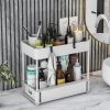 2 Pack Under Sink Organizers and Storage Bathroom Organizer Under Sink, Pull Out Cabinet Organizer for Kitchen Bathroom Sink Storage, White - as Pic