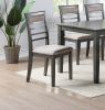 Antique Grey Finish Dinette 7pc Set Kitchen Breakfast Dining Table w wooden Top Cushion Seats 6x Chairs Dining room Furniture - as Pic