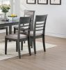 Antique Grey Finish Dinette 7pc Set Kitchen Breakfast Dining Table w wooden Top Cushion Seats 6x Chairs Dining room Furniture - as Pic