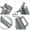 30OZ Straw Coffee Insulation Cup With Handle Portable Car Stainless Steel Water Bottle LargeCapacity Travel BPA Free Thermal Mug - 1PC - 30oz Red