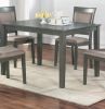 5pc Dining Room Set Dining Table w wooden Top Cushion Seats Chairs Kitchen Breakfast Dining room Furniture Oak Veneer Unique Design - as Pic
