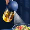 1pc 2-in-1 Oil Bottle Spray And Automatically Open Pour Olive Oil Gravy Boats Grill Sprayer Leak-proof Nozzle BBQ Kitchen Accessories - Yellow