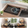 Dish Drying Rack 2 Tier Metal Kitchen Dish Rack with Utensil Holder Dish Drainers and Drainboard Sink Rack for Dishes  - Black