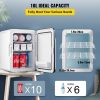 Portable Cooler Compact Mini Refrigerator For Bedroom Office Car Boat Dorm Skincare  - Black & White - 10 L