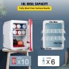 Portable Cooler Compact Mini Refrigerator For Bedroom Office Car Boat Dorm Skincare  - Red & White - 10 L